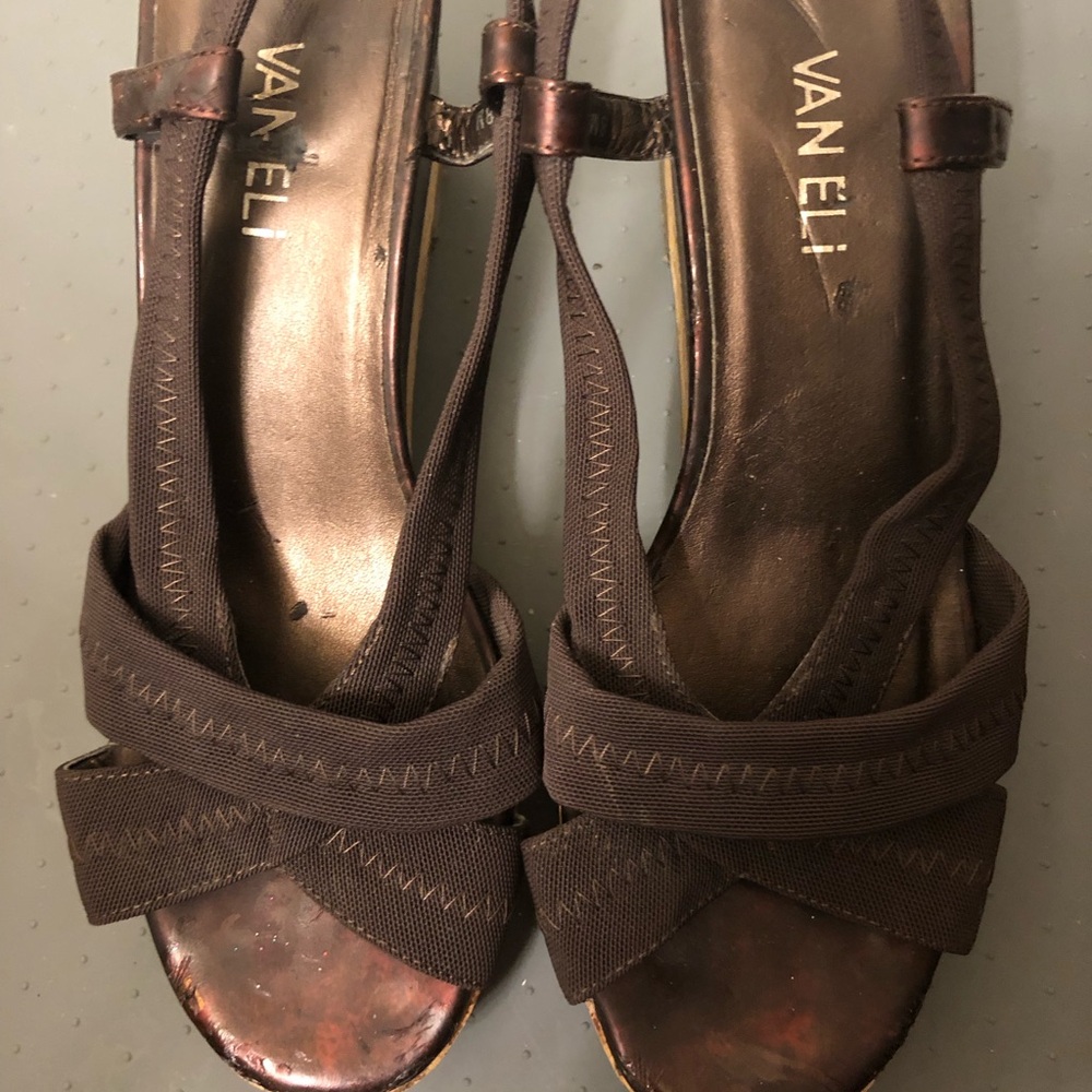 Van Eli Brown Women's Wedge Sandals Size 8